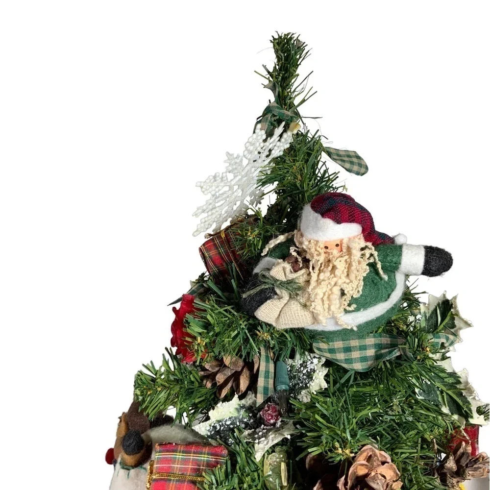 Christmas Tree Old World Vintage Hand Made Tabletop Vintage Decorated 21 inches